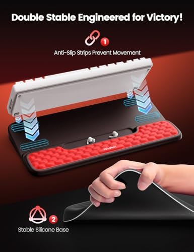 Vaydeer Keyboard Stand with Wrist Rest, Gaming Wrist Support Pad, Ergonomic Hand Rest Arm Soft Memory Foam for Palm Typing Comfort, Keyboard Riser Holder Lift Computer Desk Accessory Office Home-Green
