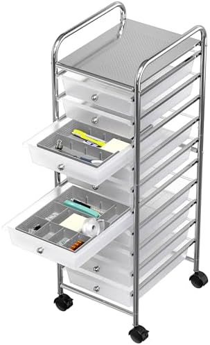 Simple Houseware Drawer Organizer Tray, 9 Adjustable Compartments, Gray