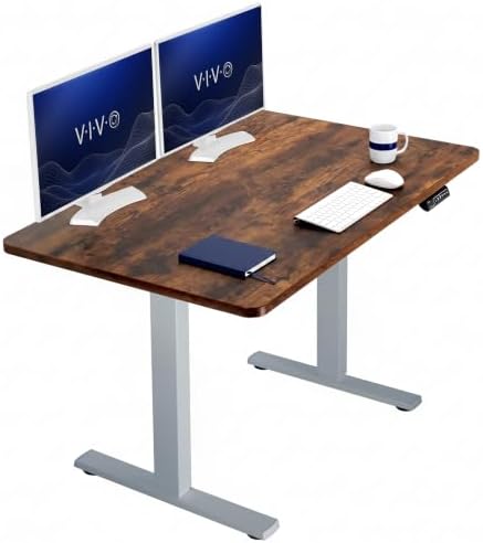 VIVO Rustic Vintage Brown 48 x 30 in Standing Desk, DESK-KIT-1G5N