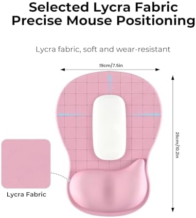 EooCoo Pink Mouse Pad with Gel Wrist Rest, Ergonomic Cute Mousepad