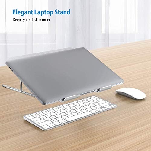 PRO Stand Compatible with iqua BHS-302 Durable Adjustable Desktop Holder, Portable, up to 21" Screens and 50 pounds! [Silver]