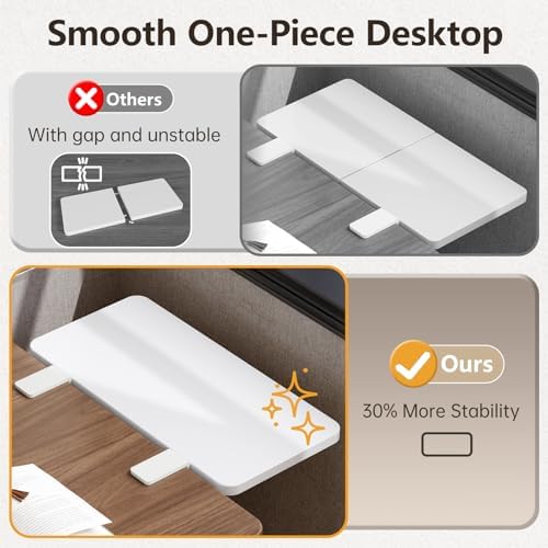 3 in 1 Clamp-on Desk Extender Shelf, 15.7×7.5 Inch, White