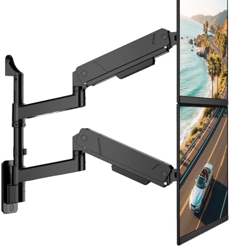 monTEK Vertical Dual Monitor Wall Mount for 17-35" Screens, 35.2 Lbs Each