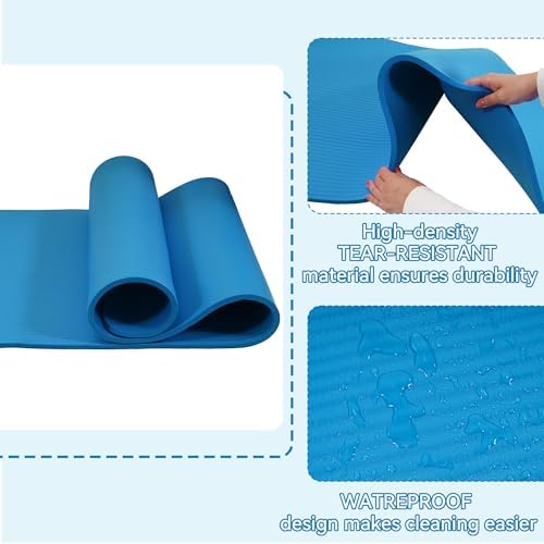Fitvids 1/2-inch Thick High Density Exercise Yoga Mat with Carrying Strap