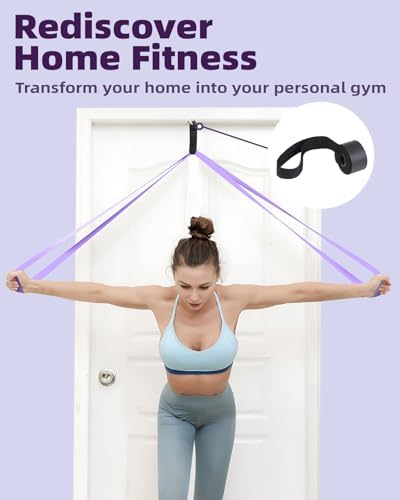 Fitense Resistance Bands Set - Pull Up Bands for Men Women, Exercise Bands Resistance with Door Anchor, Training Poster & Pouch for Body Stretching, Pull Up Assist