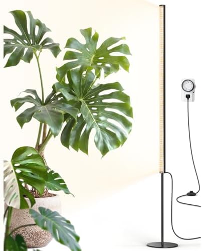 Barrina T1S Vertical Grow Light, 65W Full Spectrum, 5FT-5.6FT Height, Black