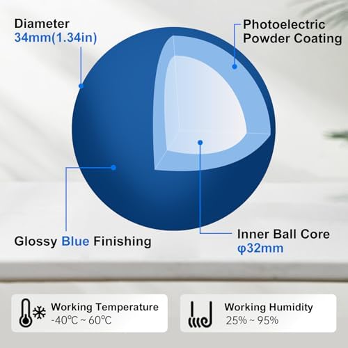 SANWA Trackball 34mm/1.34in, Replacement Ball for Logitech m575, m570, MX Ergo, Kensington, and Other Compatible Trackball Mouse, Glossy Blue