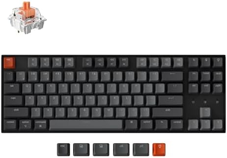 Keychron K8 Wireless Mechanical Keyboard – Silent Red Switch for Quiet Office and Gaming, TKL 87 Keys, Soft White LED Backlight, Bluetooth & USB-C Wired Connectivity, Compatible with Mac and Windows