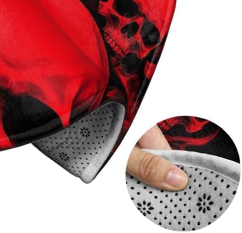 Circular Rugs Large Modern Round Area Rug Fashion Decor Mat for Home Office Red Skull