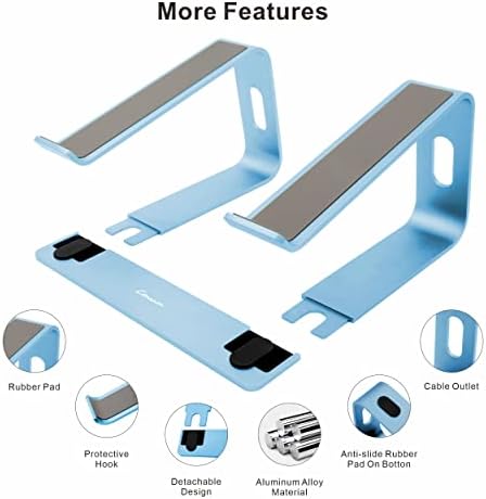 Laptop Stand,Ergonomic Aluminum Laptop Mount Computer Stand,Detachable Laptop Riser,Notebook Holder Stand,All 10-17.3" Laptops (Sky Blue)