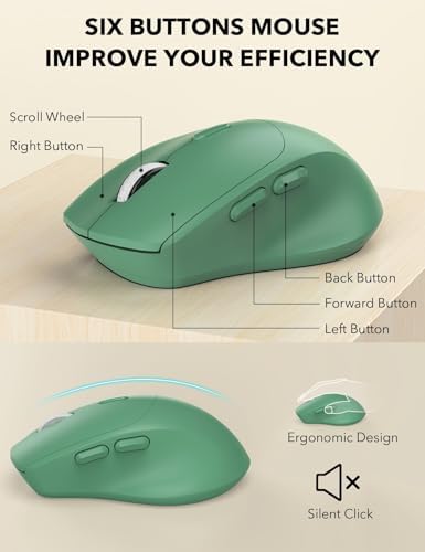 Wireless Keyboard and Mouse Combo - Full-Sized, Ergonomic Wrist Rest