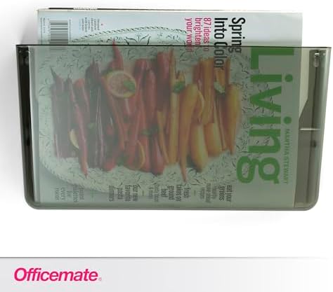 Officemate Letter-Size Wall File, Single, Smoke Wall-Mountable Plastic Document Organizer for Folders, Forms and Mail, 13 x 4.13 x 7-Inch
