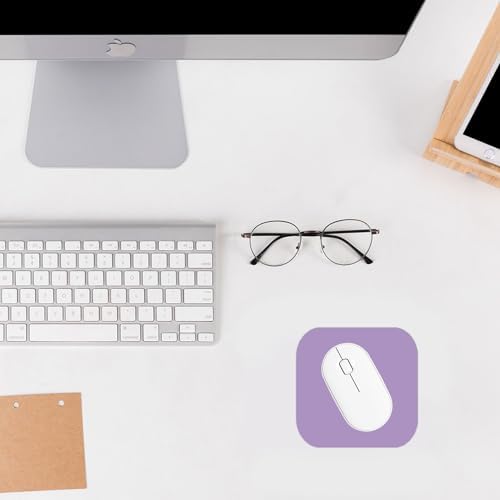 Mini Mouse Pad, 6x6 Inches, Waterproof Non-Slip Rubber Base, for Laptop, Keyboard Tray, Wireless Mouse, Home, Office, Travel (Purple)