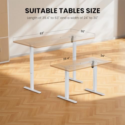 ErGear Electric Standing Desk Legs for 39.4-63.3 inch Desktops, 176 lbs
