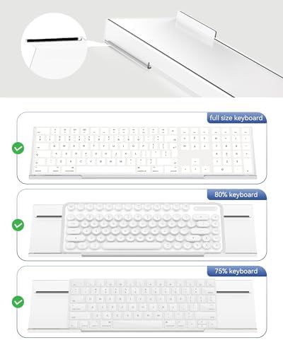 Acrylic Computer Keyboard Wrist Rest Stand for Desktop, Keyboard Riser