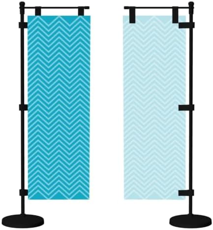Green and Blue Chevron Deluxe Desk Flag Set, 12 x 4 Inch Miniature Table Flag with 14" Pole & Stand Base