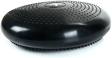 Cando-30-1870 CanDo Inflatable Balance Disc for Balance Training, Proprioception, Strengthening Lower Extremities, Posture, Back Pain, Stress Relief, Restlessness and Anxiety. Black, 14” Diameter