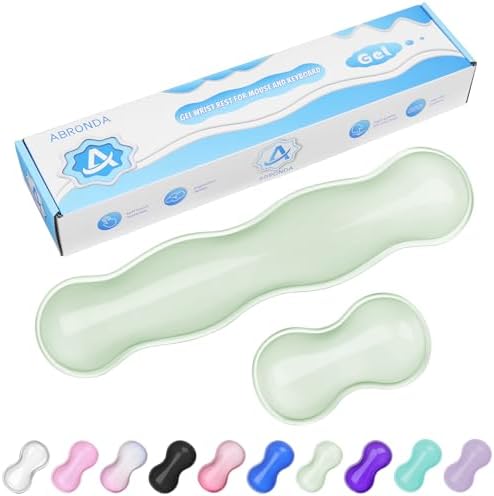 Gel Wrist Rest for Keyboard and Mouse, Wrist Rest for Keyboard, Mouse Wrist Support, Pain Relief, Cool Touch, Non-Skid, Wrist pad Set
