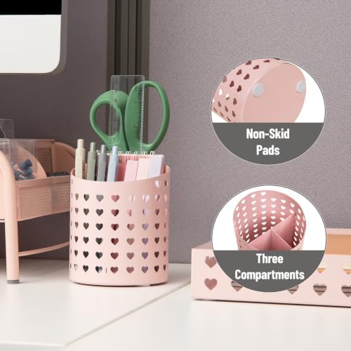 Mind Reader Metal Pen Cup Organizer, Pink
