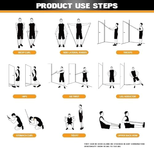 VEICK Resistance Bands with Handles, Exercise Tube Bands Set for Workouts