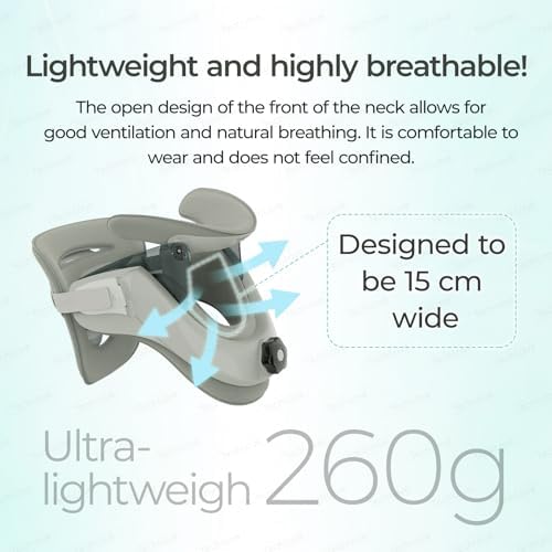 Cervical Neck Traction Brace with 10-Level Adjustable Support, Posture Corrector for Neck Pain & Stiffness Relief, Lightweight with Heat Pad, Home/Office Use