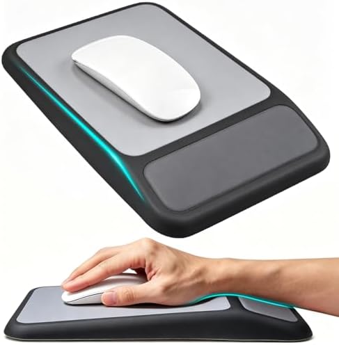 Ergonomic Mouse Pad with Wrist Rest, 8°Slope Design Memory Foam Support