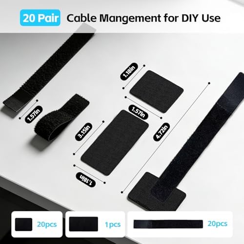 20 Pack Under Desk Cable Management Clips