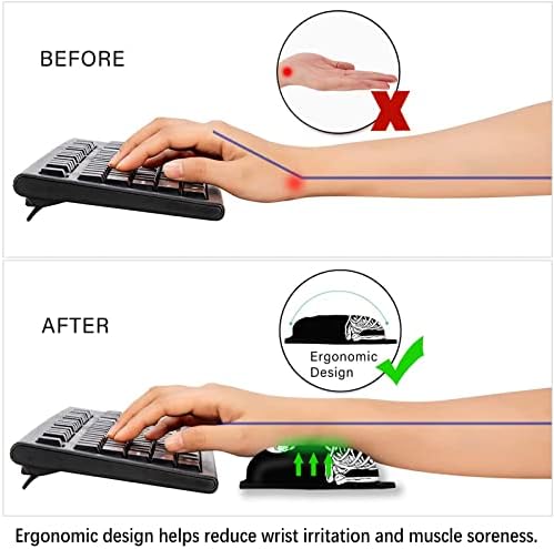 ArtSo Mouse Pad Keyboard Wrist Rest Support Ergonomic, Upgraded Cushion Mousepad Gel Memory Foam Non-Slip Rubber Base Pain Relief & Easy Typing for Home,Office, Human Skeleton Black