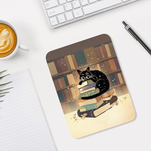 Small Mouse Pad, Mini Mouse Pad 6 x 8 Inch, Thick Rubber Waterproof Mouse Mat, Cute Mousepad for Women Men Wireless Mouse Laptops Home Office, Glasses Cat