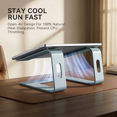 SOUNDANCE Laptop Stand, Aluminum Ergonomic Desk Riser, 10-15.6", Aquamarine