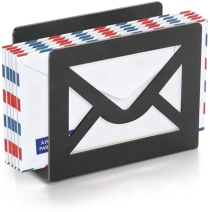 Desktop Letter Holder, Metal Desktop Mail Holder for Desk