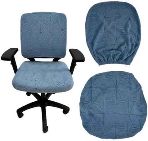 High Elasticity Anti Slip Office Chair Cover, Split Design for Easy Installation,Universal Desk Chair Cover wear-Resistant and Scratch Resistant (Sky Blue, Chair seat Case + Back Case)