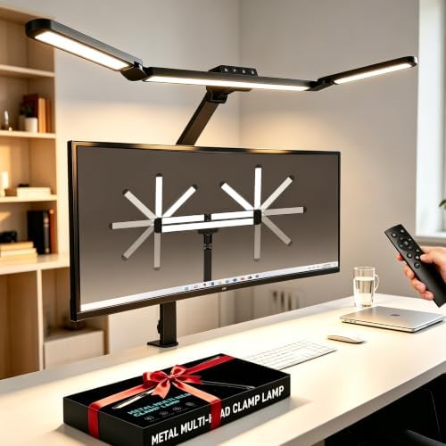 GUARDKING Adjustable LED Desk Lamp for Home Office with Clamp& Dual Control
