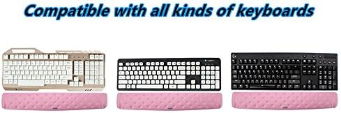 BRILA Ergonomic Memory Foam Keyboard Wrist Rest Support Pad Cushion for Computer, Laptop, Office Work, PC Gaming - Massage Holes Design - Cozy Typing Wrist Pain Relief (Pink)