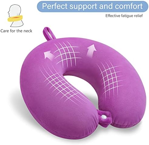 Travel Pillow, Memory Foam Neck Pillow, Airplane Pillow, Purple