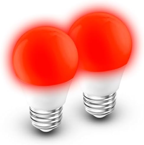 Red Light Bulbs for Sleep, 100% Blue Light Blocking, 3W Red Night Light
