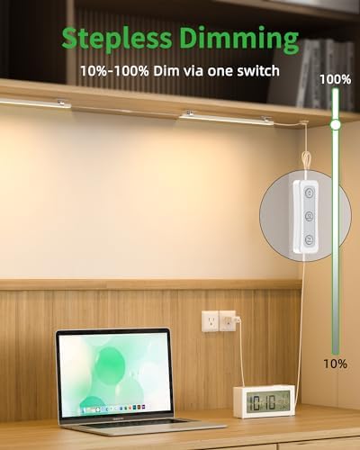 Under Cabinet Lighting Plug-in, Dimmable, 3pcs 12 Inch, 3000K
