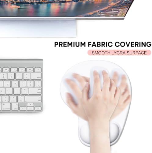 JIKIOU Ergonomic Mouse Pad with Gel Wrist Rest 2 Pack, Portable Small Blank