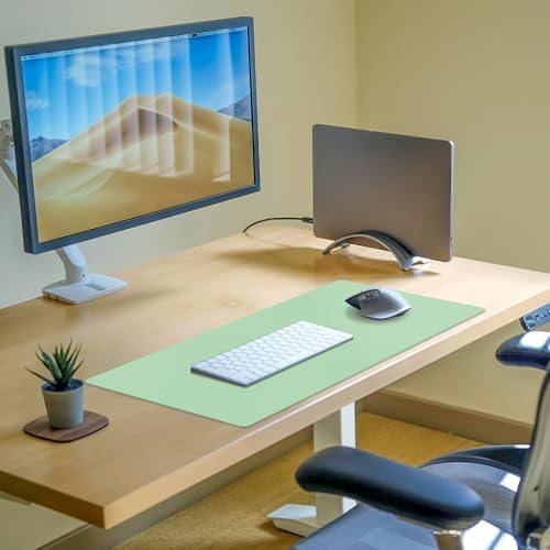 Leather Desk Pad Mat, Green Desk Mat, 23.6" x 13.7"