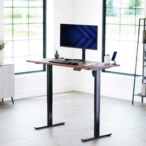 VIVO Dark Walnut 55 x 28 in Standing Desk, DESK-KIT-1B55D