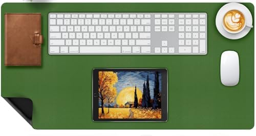 Leather Desk Pad Mat, Green Desk Mat, 31.5" x 15.7"
