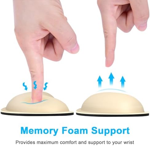 Dapesuom Mouse Wrist Rest, Ergonomic Memory Foam Mouse Wrist for Computer Desk Mats Support, PU Leather Hand Rest Pad Cushion for Gaming, Laptop, Men, Women, Pain Relief & Easy Typing, Colonial White