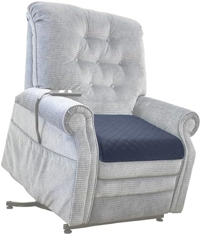 Medium-Soft 20x20x4 Memory Foam Recliner Chair Seat Cushion for Long Sitting - Armchair Pad with Washable Velvety Cover with Waterproof Layer & Non-Slip Base for Seniors & Elderly - Gray