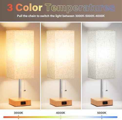 Fenmzee Bedside Lamp for Bedroom Set of 2 - Small Table Lamp for Nightstand