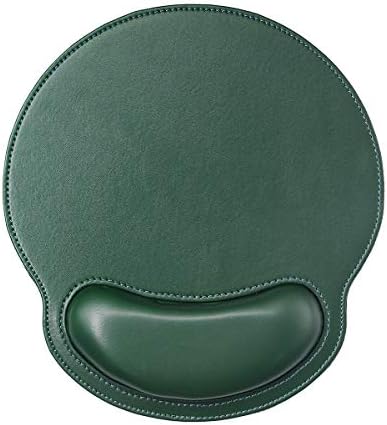 RICHEN Ergonomic PU Leather Mouse Pad with Wrist Support,Comfort Memory Foam,Waterproof Surface，Non- Slip Rubber Base for Computer Laptop & Mac,Lightweight Rest for Home,Office & Travel (Dark Green)
