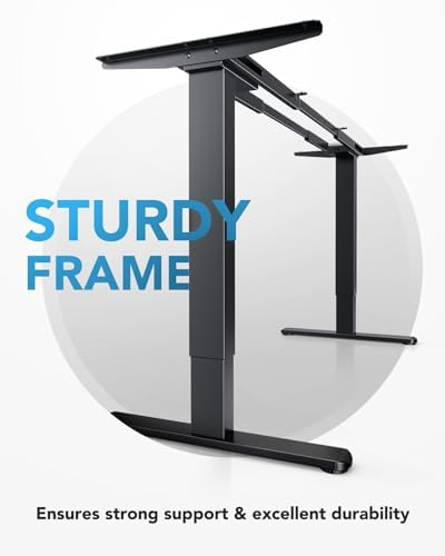 HUANUO Dual Motor Electric Standing Desk Frame, 265 lb Capacity, Black