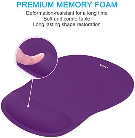 TECKNET 2 Pack Gaming Ergonomic Mouse Pad with Wrist Support Purple