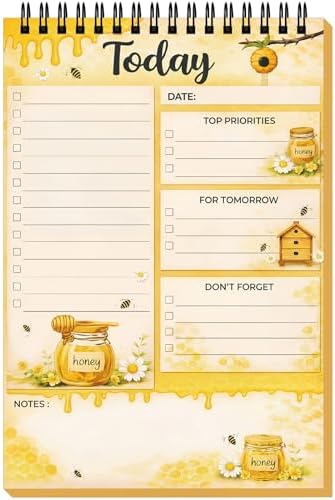 Gueevin Bee Gifts To Do List Notepad, Daily Planner, 50 Sheets