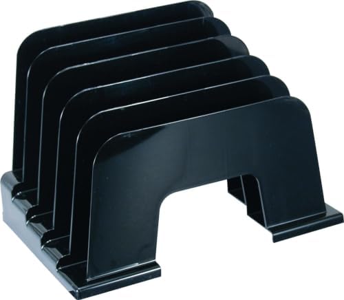 Officemate Incline Sorter, 5 Compartments, Black (21232) (Pack of 6)
