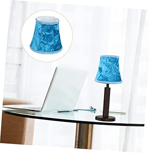 Blue Lamp Shade Replacement for E14 Table Lamps, Cloth Metal